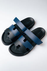 Hermes Sandals Blue Black